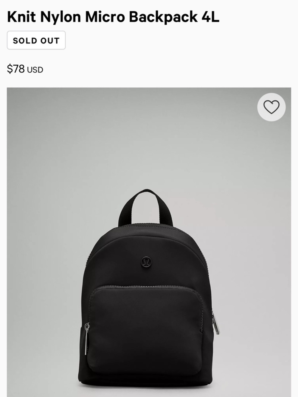 lululemon athletica Knit Nylon Micro Backpack 4L - Black - Picture 2 of 10